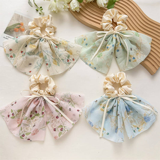 2024 NEW FLORAL EMBROIDERED BOW HAIR TIE_CWAHA1085