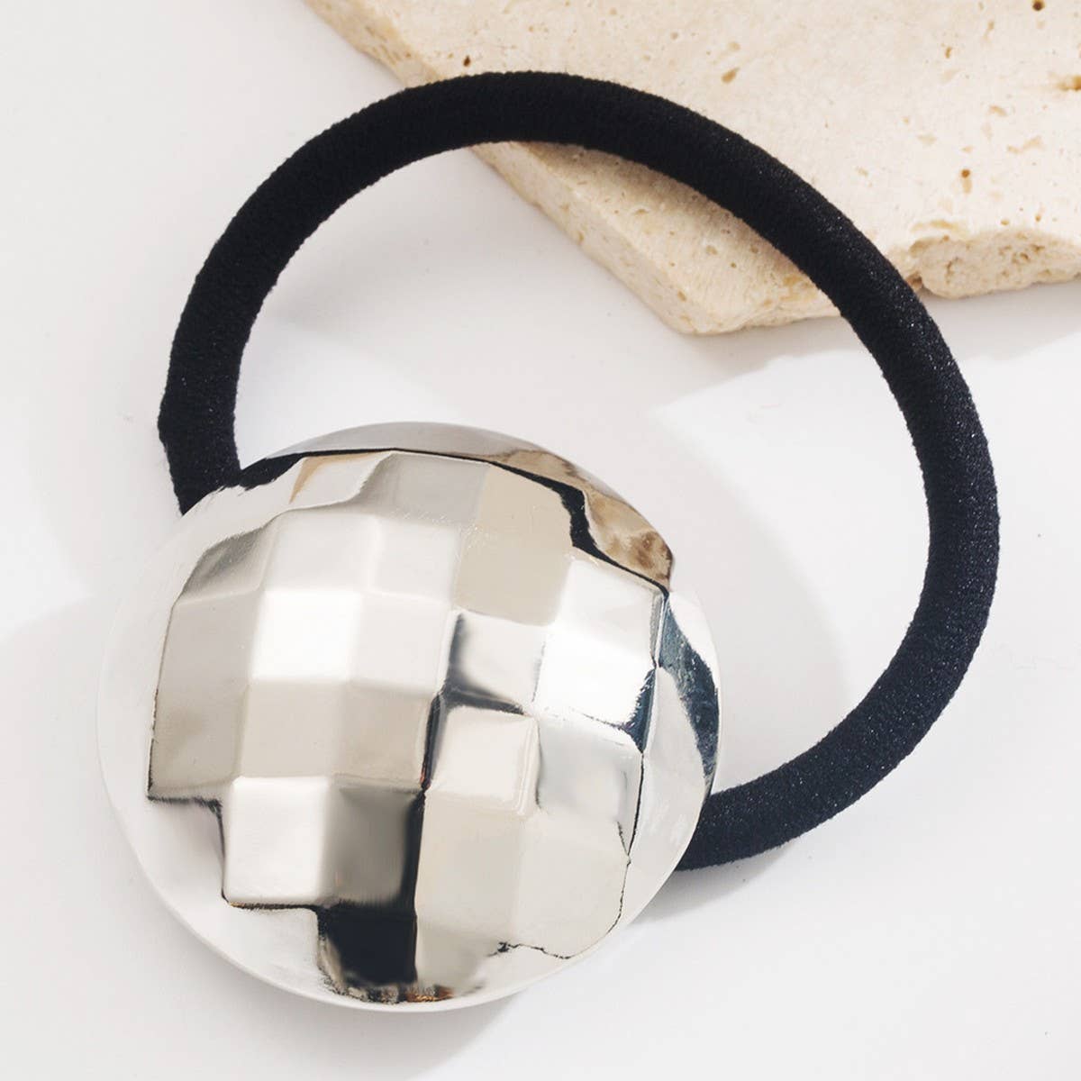 Minimalist Geometric Metal Flower Hair Tie