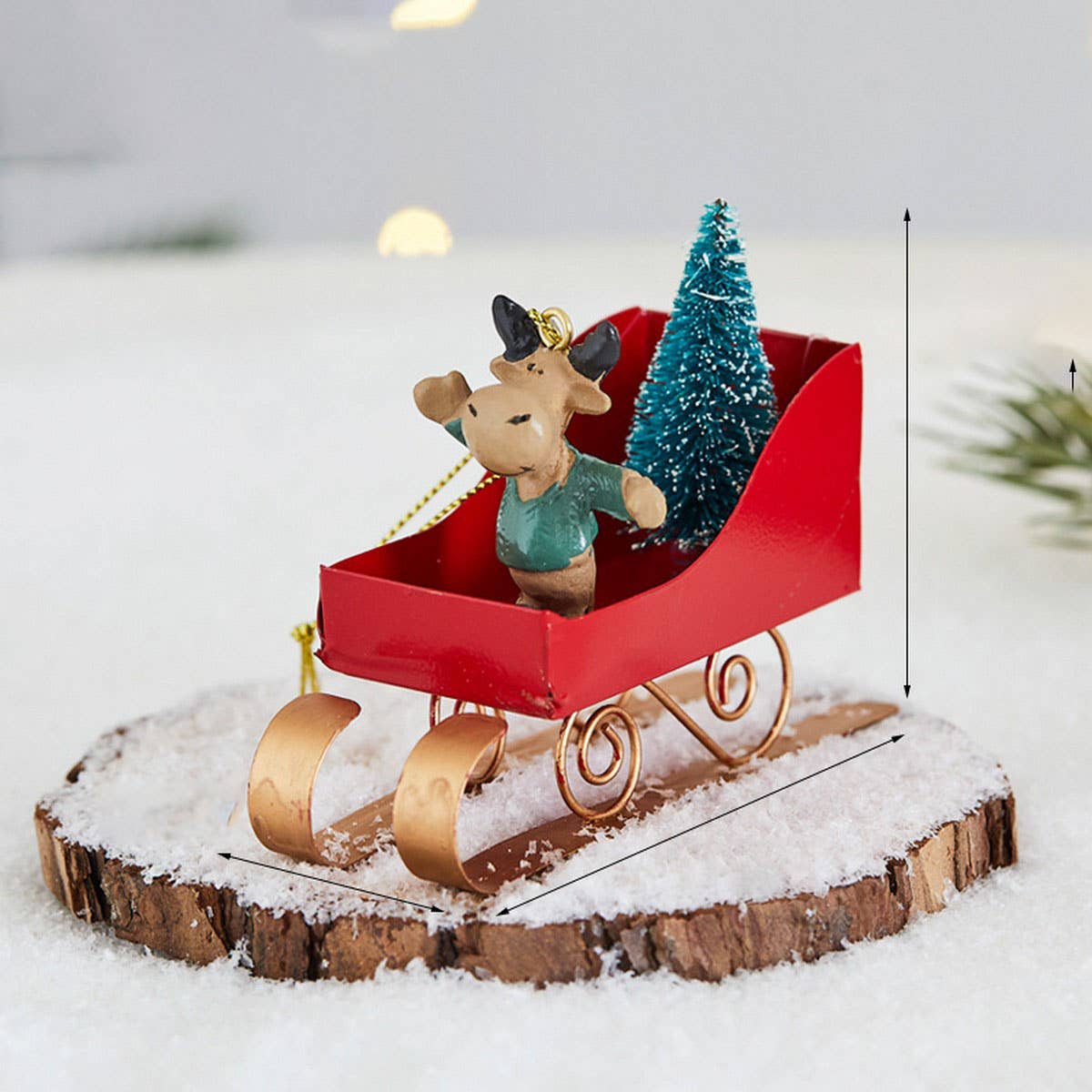 CWMM10417_CHRISTMAS SLEIGH ORNAMENT NORDIC DECOR