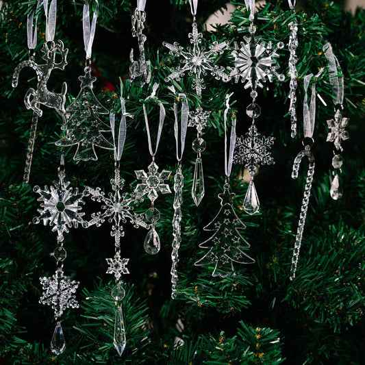 CWMM10188_14PCS ACRYLIC ICICLE REINDEER CHRISTMAS ORNAMENTS