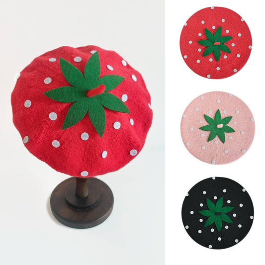 CWAH04559_WOMEN BERET HAT VINTAGE WINTER PAINTER CAP