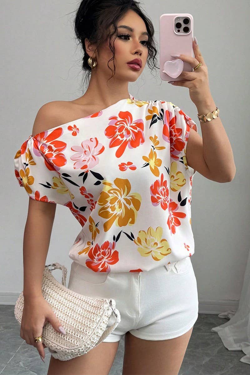 CWTTS1578_SUMMER HOLIDAY STYLE OFF-SHOULDER SHIRT