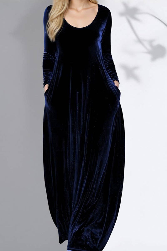 CWSTB00479_2025 VELVET LONG SLEEVE ELEGANT MAXI DRESS