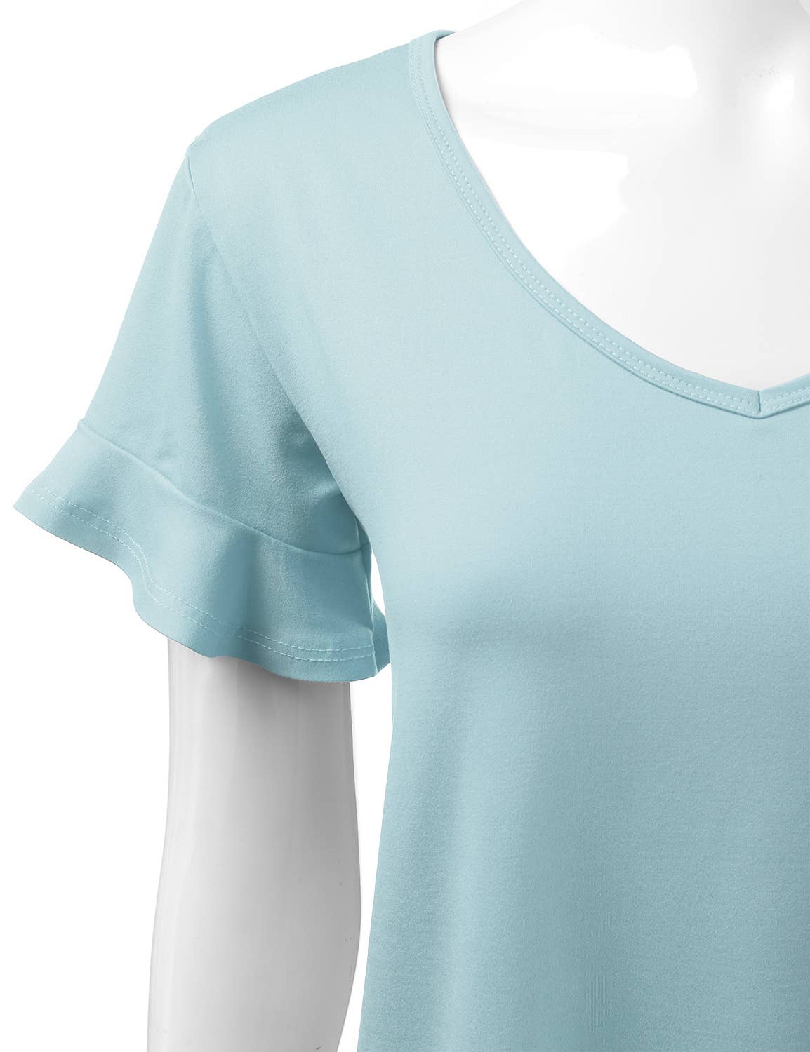 CWTTS681-P_Casual Tshirt V Neck Short Sleeve Loose blouse