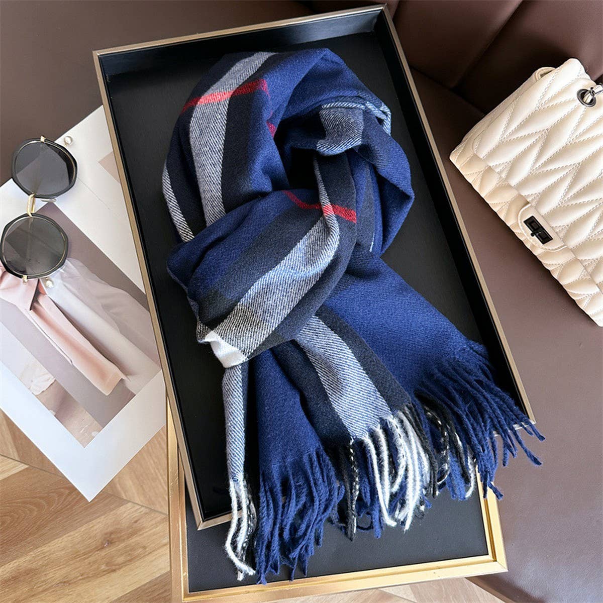 Classic Tartan Warm Scarf for Fall and Winter