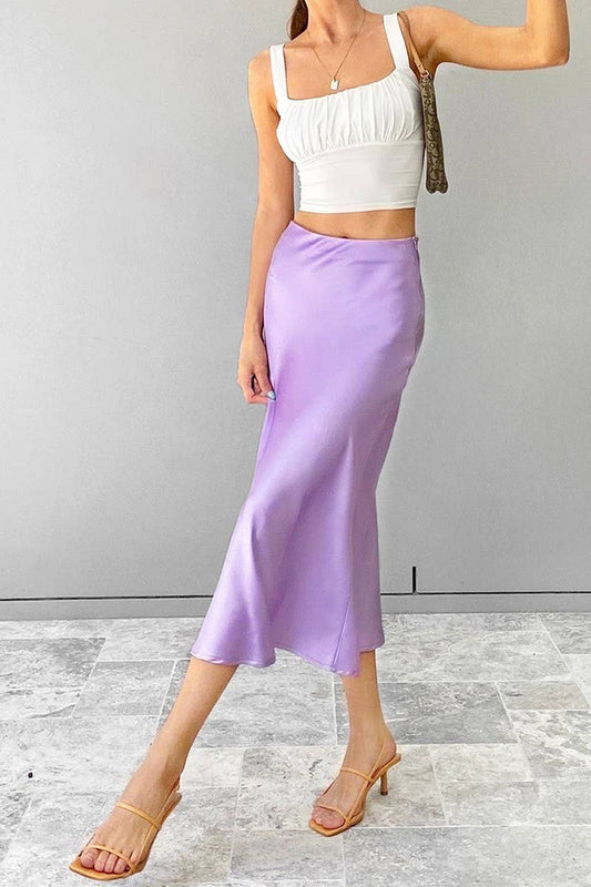 CWBMS0251_HIGH WAIST SATIN SLIM FIT DRAPE HIP WRAP SKIRT