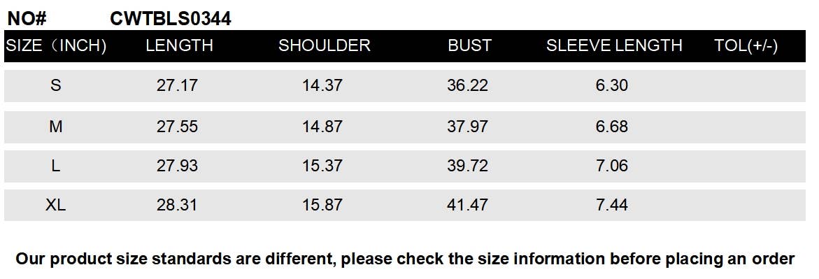 CWTBLS0344_Round neck Print Short Sleeve Blouse