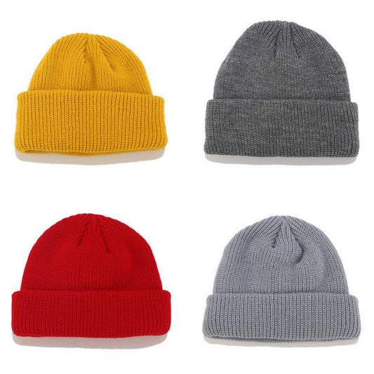 VINTAGE WARM SOLID COLOR KNITTED HAT_CWAH1592