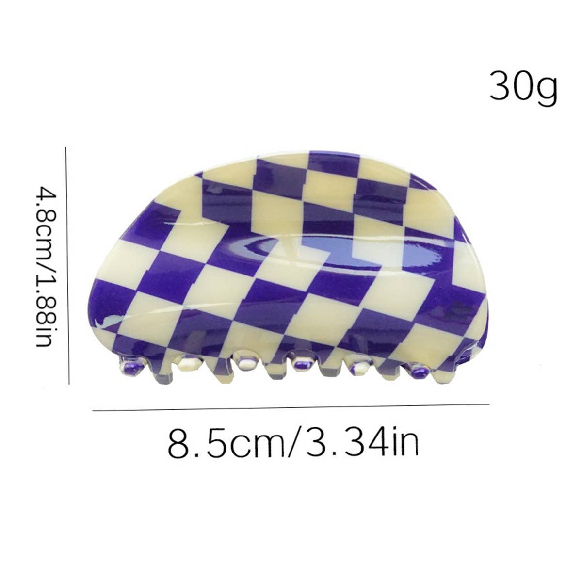 3.23"CHECKERED HAIR CLAW CLIP_CWAHA0313