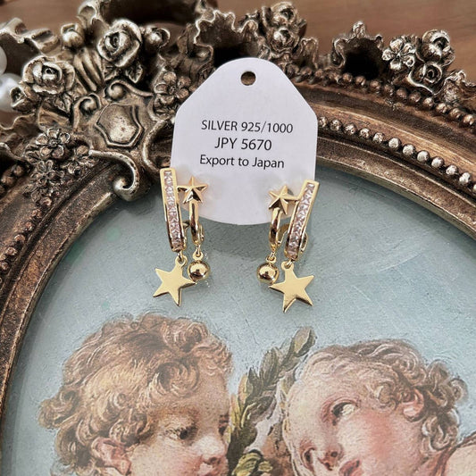 UNIQUE FIVE-POINTED STAR CLIP EARRINGS