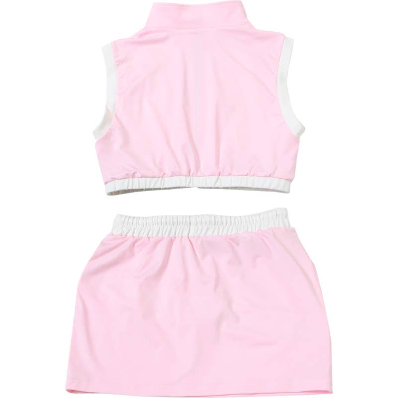 Crop top slimming and hip-hugging skirt suit