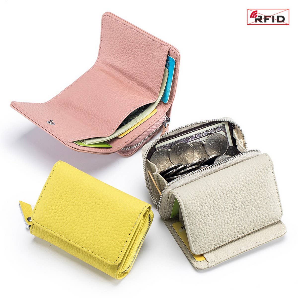 TRIFOLD MINI LARGE CAPACITY LEATHER WALLET_CWAB3703