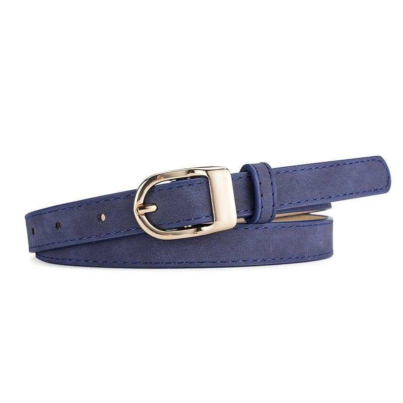 Fashionable D-shaped alloy pin buckle belt