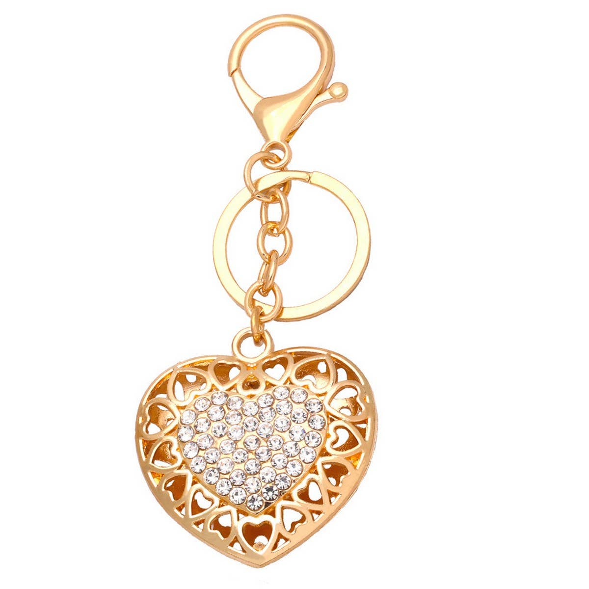 HEART SHAPED DIAMOND KEYCHAIN SPARKLES WITH LIGHT