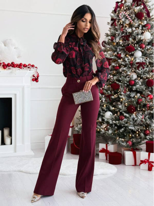 FASHION TEMPERAMENT SWEET BOW CHIFFON SHIRT