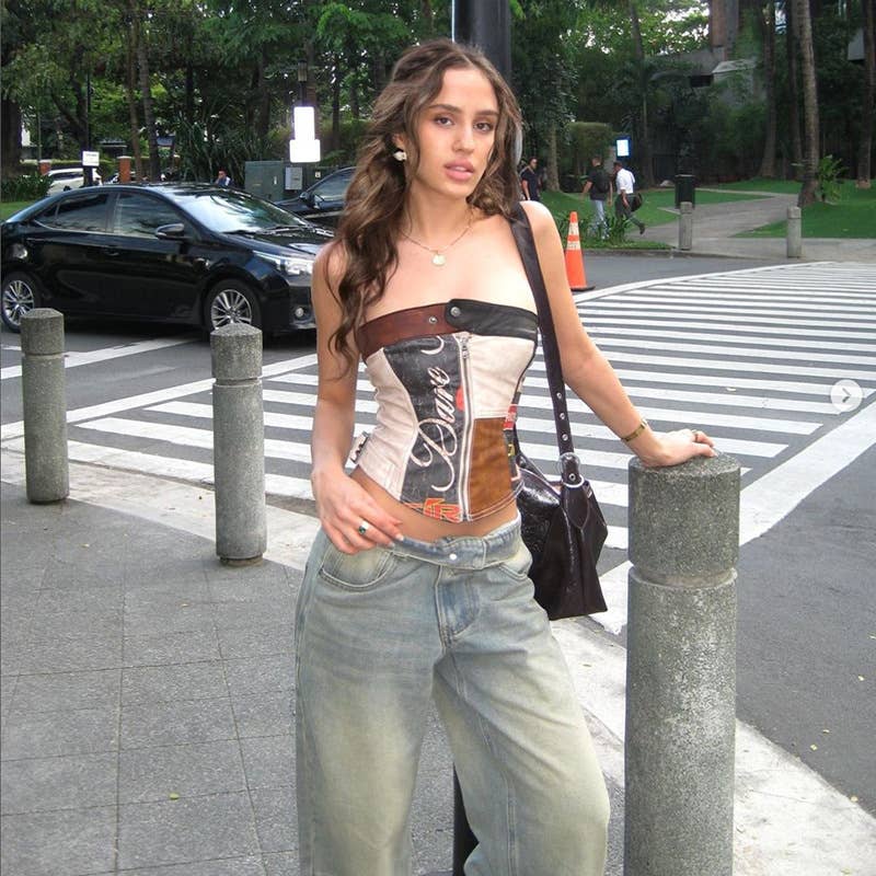 Colorblock Street Style Slim Fit Casual Top