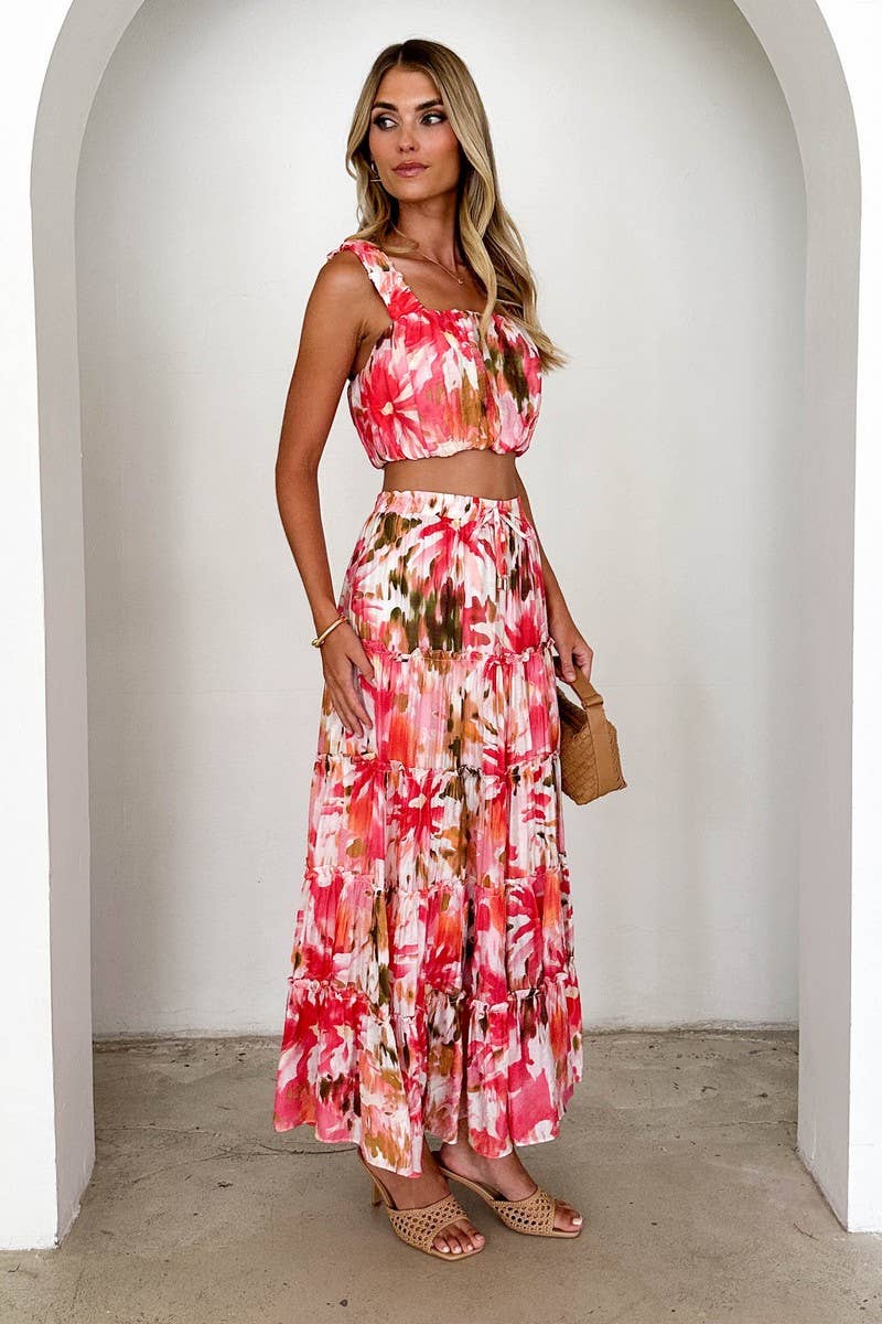 CWSS1274_RETRO SHORT SUSPENDER SKIRT TWO-PIECE SET