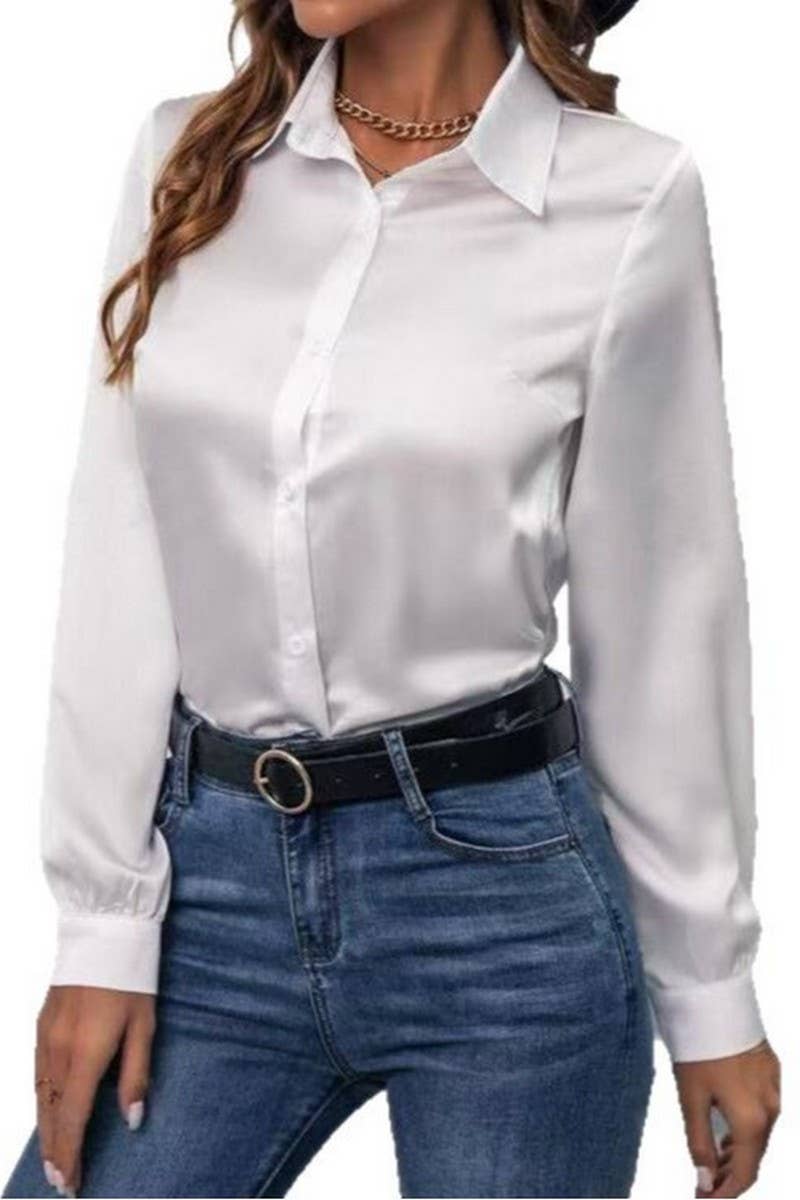 CWTBLL3865_DRAPE ANTI-WRINKLE SATIN SILK COMMUTER SHIRT