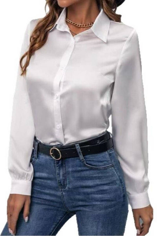 CWTBLL3865_DRAPE ANTI-WRINKLE SATIN SILK COMMUTER SHIRT