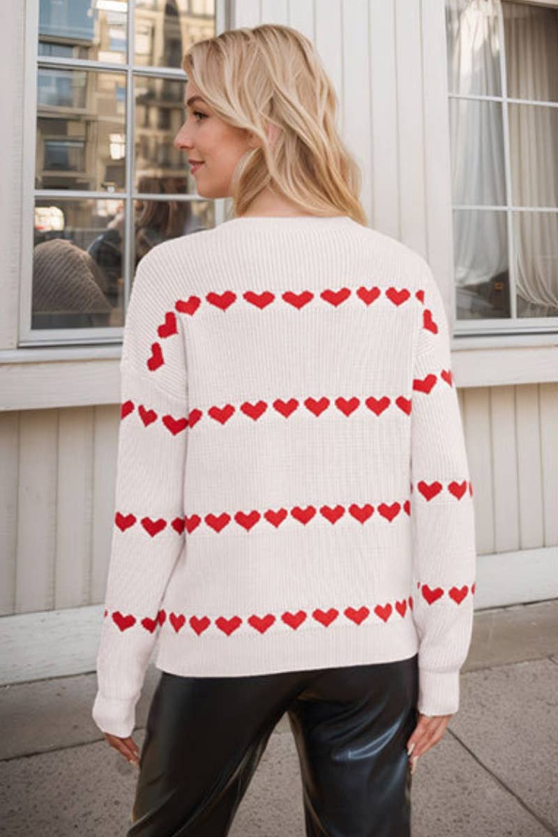 CWOSWL6742_WINTER CREW-NECK LONG-SLEEVED LOVE SWEATER