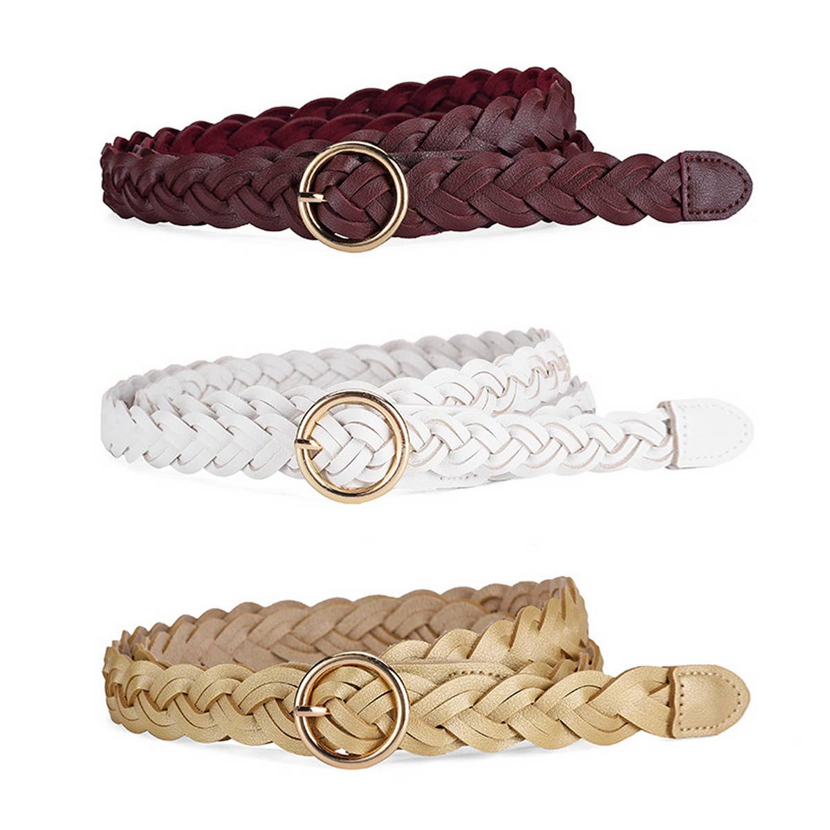 CWABE0896_SIMPLE ROUND JAPANESE BUCKLE TWIST BELT