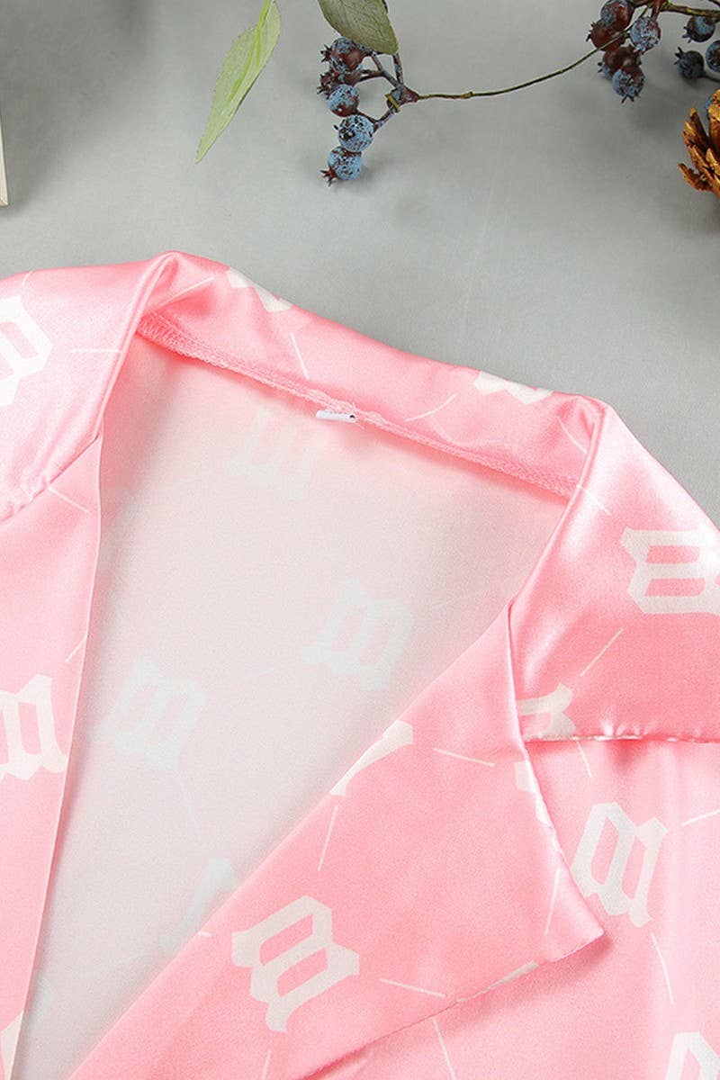 CWSPJ0083_PRINTED SHORT SLEEVED SHIRT SHORTS PAJAMAS SET