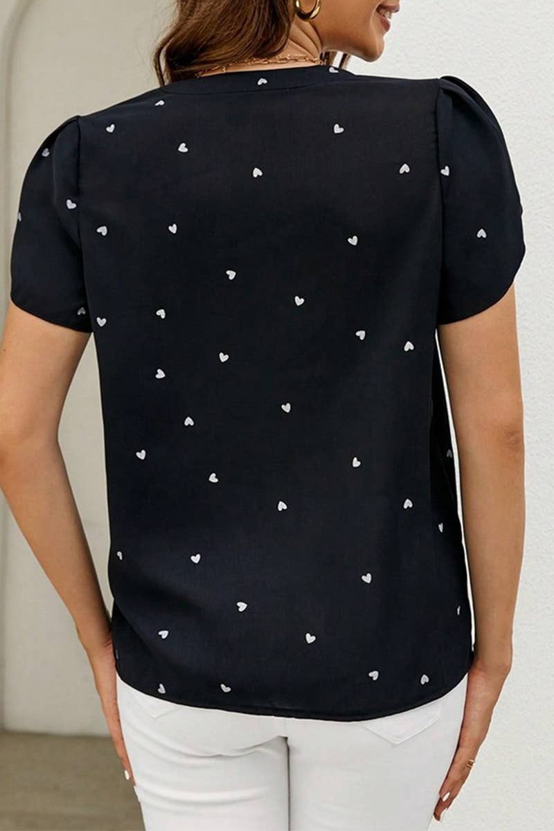 CWTSTS0667_SUMMER LOVE PETAL SLEEVE TEMPERAMENT SHIRT