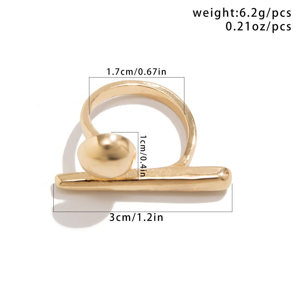 SIMPLE ASYMMETRICAL STATEMENT FRENCH RING
