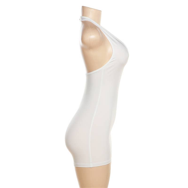 Casual Halter Neck Backless High Waist Romper