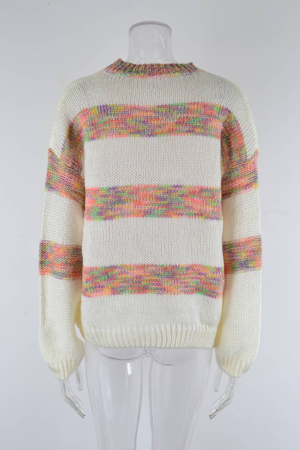 CREW NECK PULLOVER COLOR MATCHING SWEATER