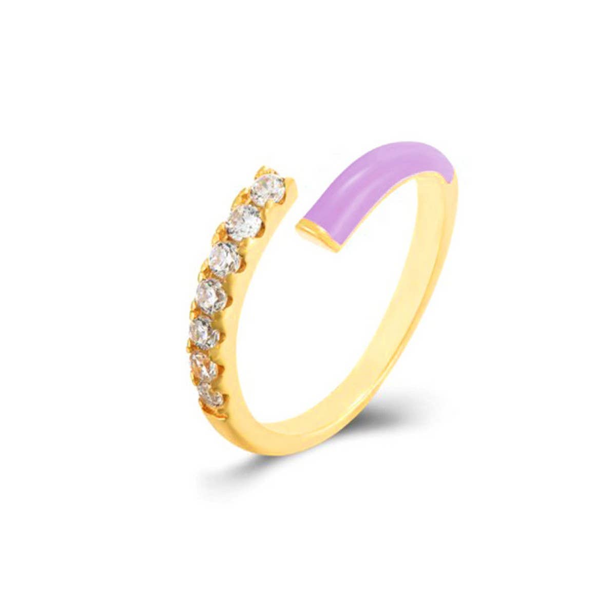 DOUBLE LAYER COLOR OIL DROP OPEN RING
