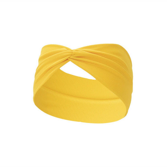 CWAHA6418_WIDE KNOTTED CROSS-SPORT ELASTIC HEADBAND