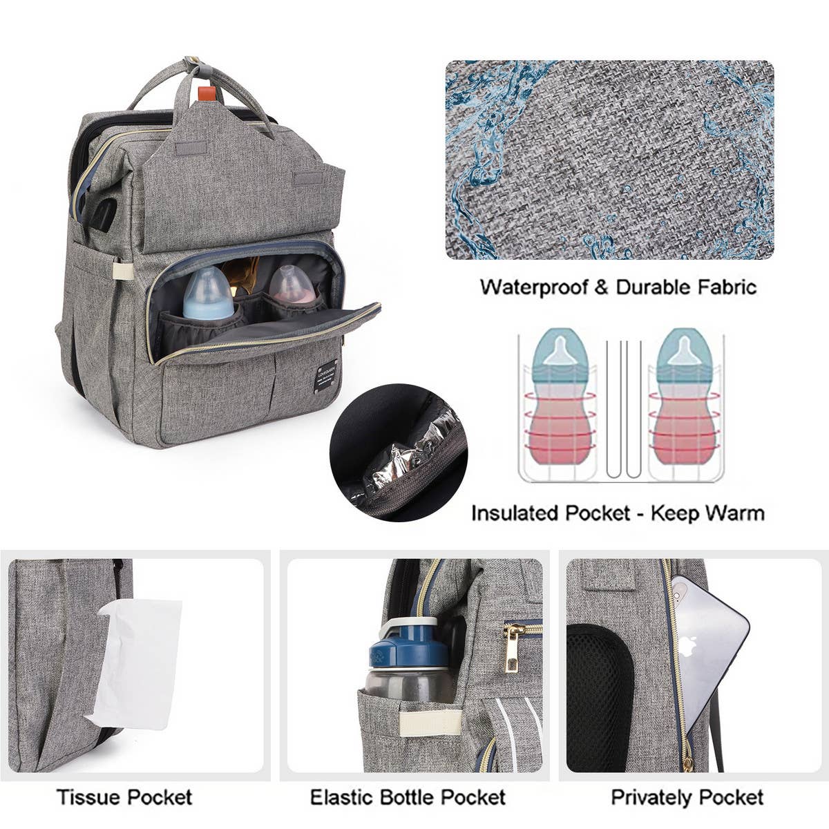 SIMPLE FOLDING BED MOTHER AND BABY BAG_CWAB2241