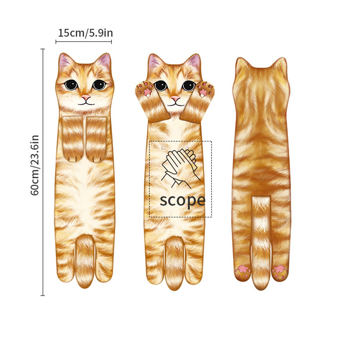 CWMM8328_CARTOON ANIMAL HANGABLE DOUBLE LAYER KITCHEN RAG