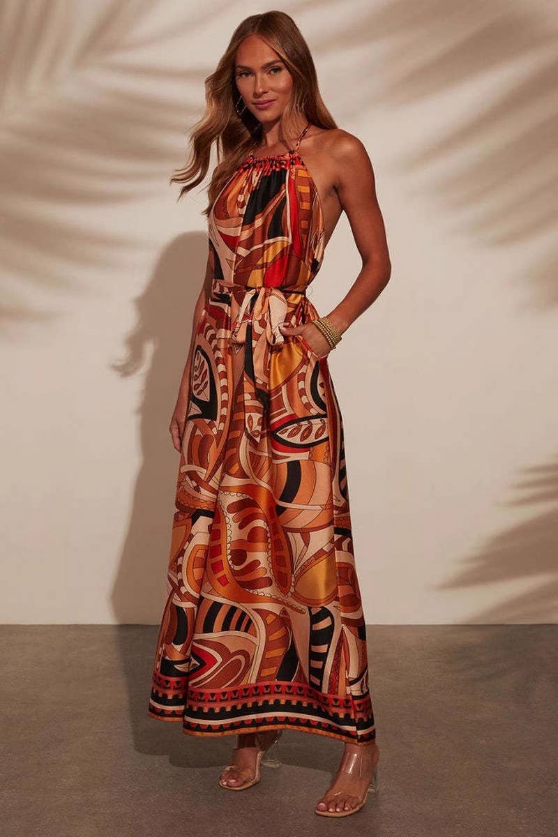 CWSJS1610_LEAF PRINT SLEEVELESS MID-LENGTH JUMPSUIT