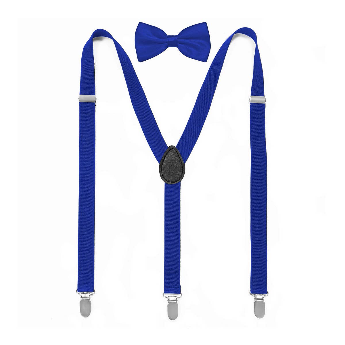MULTICOLOR SOLID COLOR SUSPENDER CLIP BOW TIE SET