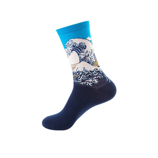 AUTUMN AND WINTER OIL PAINTING SOCKS_CWMS1003