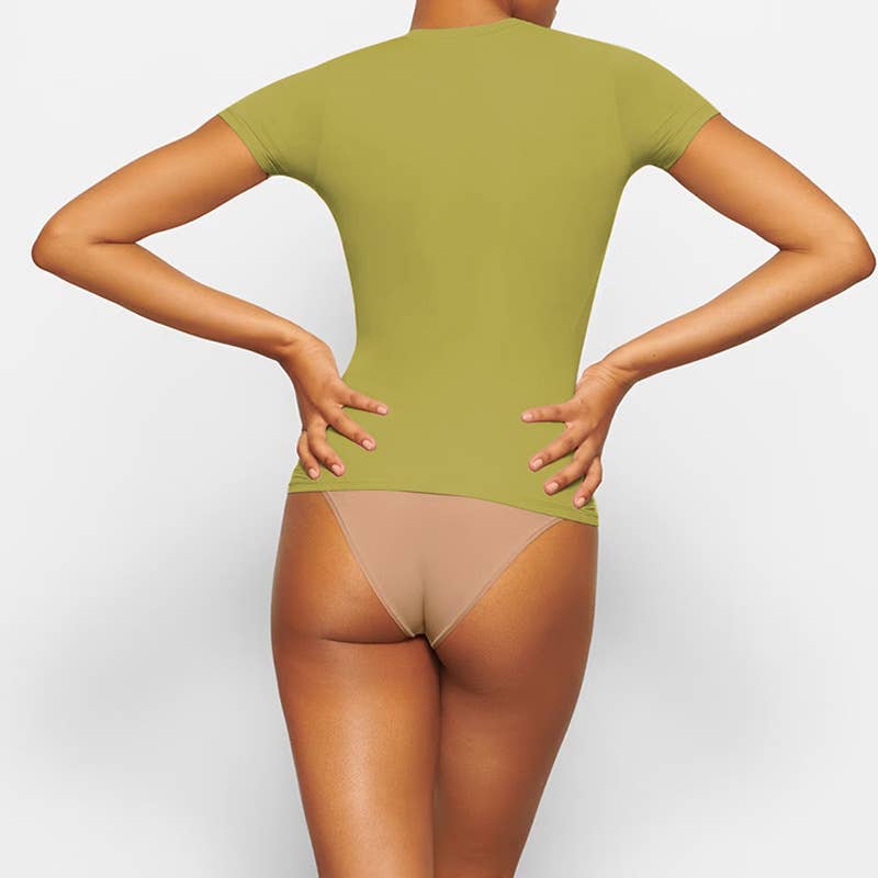 Crew neck slim-fit Hottie solid color T-shirt