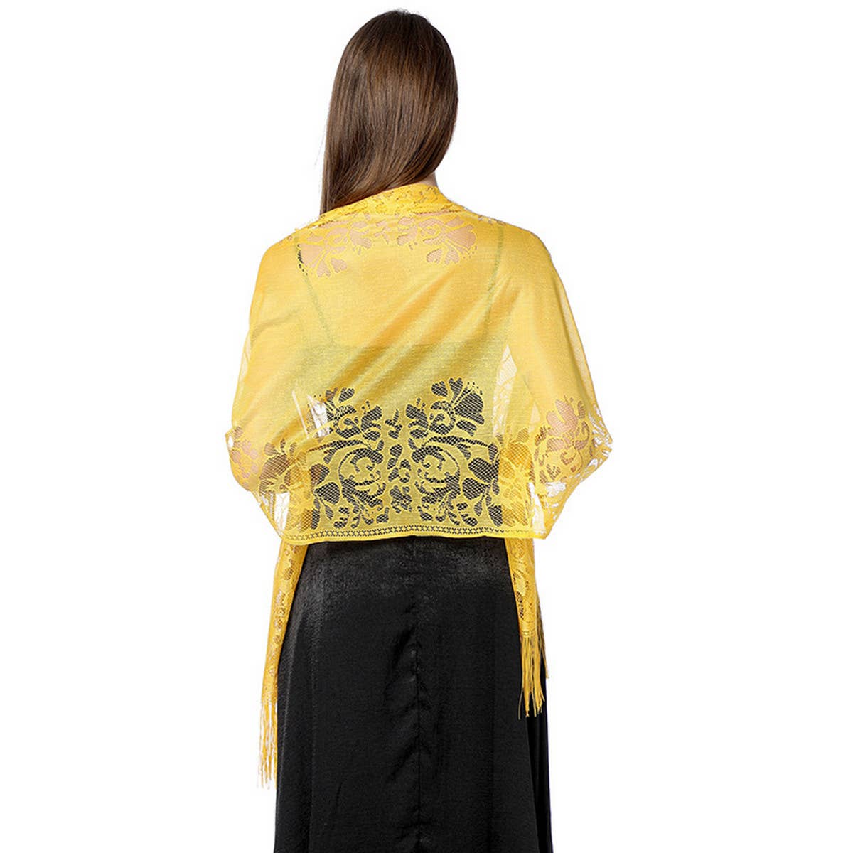 FASHIONABLE EVENING HOLLOW LACE SHAWL