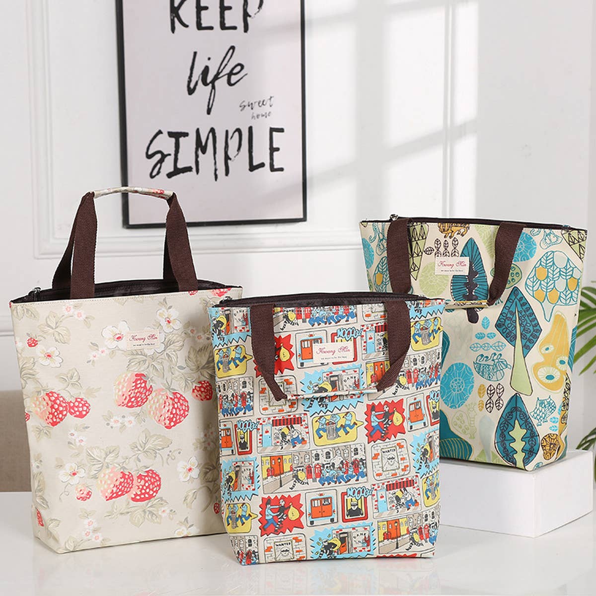 WATERPROOF FLORAL MULTI-LAYER CANVAS SHOULDER BAG_CUAB0189