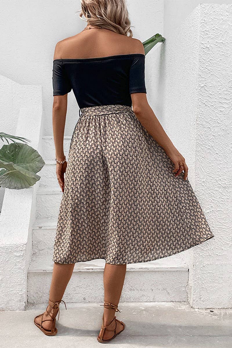 CWDSD2759_OFF-SHOULDER PATCHWORK PRINTED BELTED MAXI DRESS