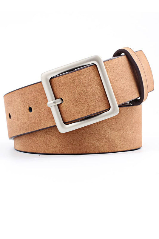 BASIC LEATHERETTE TRENDY SQUARE BUCKLE BELT_CWABE006