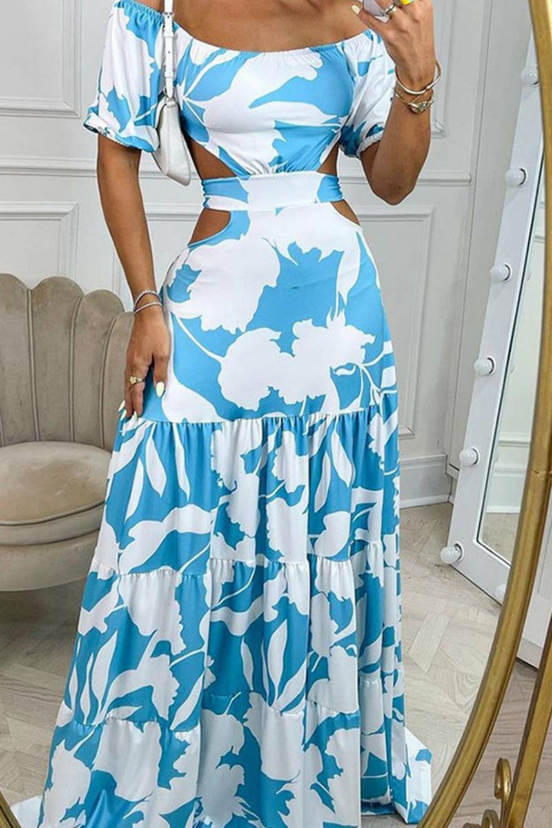 CWDMD5755_ELEGANT COMMUTING HOLLOW SWING DRESS