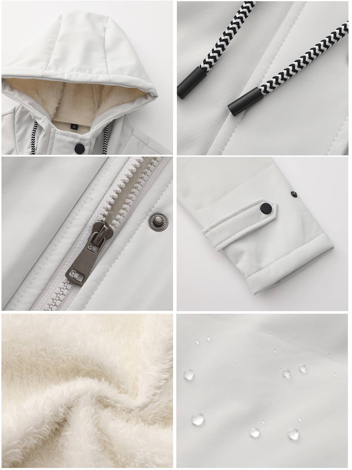 Composite fleece waterproof hooded jacket