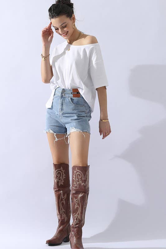 CWTTS691_LOOSE FIT ROUND NECK SHORT SLEEVE T SHIRT TOP