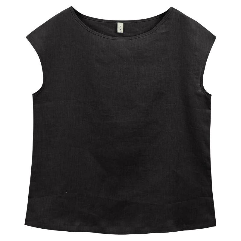 Casual linen loose thin short sleeves blouse