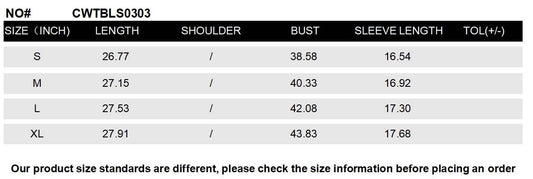 CWTBLS0303_Lace 3/4 Sleeve V-Neck  Blouse