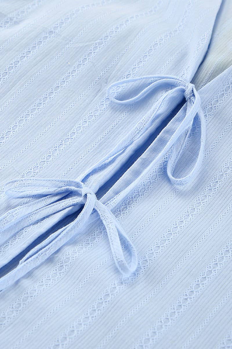 CWSPJ0347_COTTON JACQUARD LONG SLEEVE SHORTS PAJAMA SET