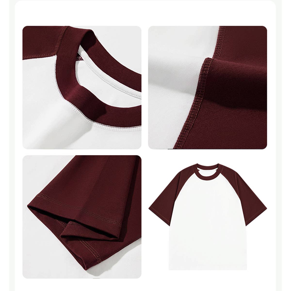 CWTTS0929_COLOR CONTRASTING CASUAL UNISEX T SHIRT