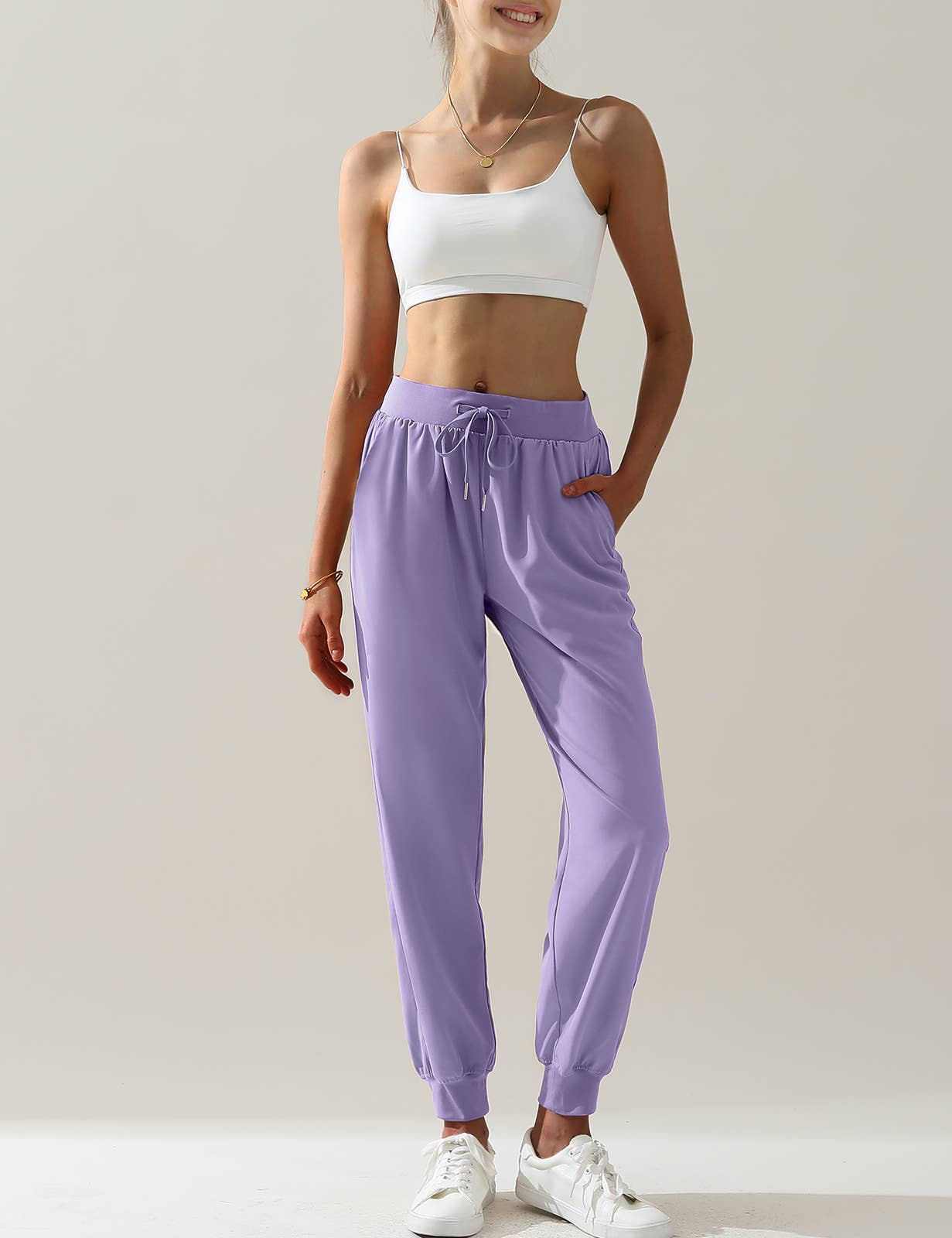 CWBLP423_Elastic Band Waist With Side Pocket Pants